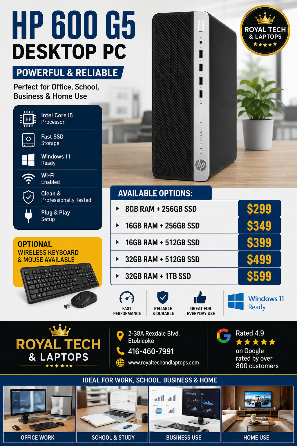 HP 600 G5 Mini Desktop PC – Powerful & Reliable