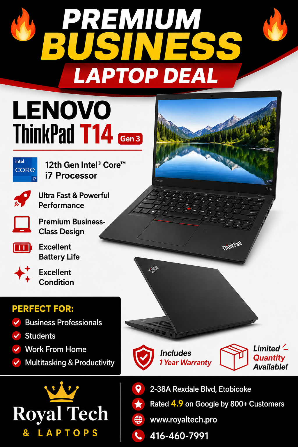 | Lenovo T14 G3- i7-12 | 16 GB RAM | 256 SSD | ⚡Lightweight Design. Heavyweight Performance.⚡ - Image 4
